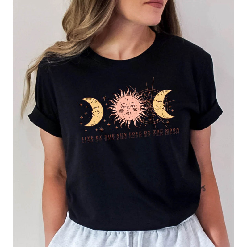 Mystic Moon And Sun Shirt, Mystical Moon Phase Shirt, Moon Phase T-Shirt, Boho Vintage Moon Shirt, Celestial Moon Shirt, Spiritual T-Shirt - 7.jpg