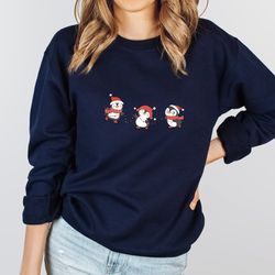 penguin sweatshirt, cute christmas sweatshirt, christmas crewneck, holiday party funny shirt, long sleeve holiday sweate