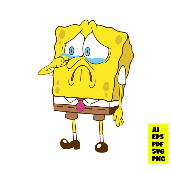 Sad Spongebob Clipart, HD Png Download - vhv