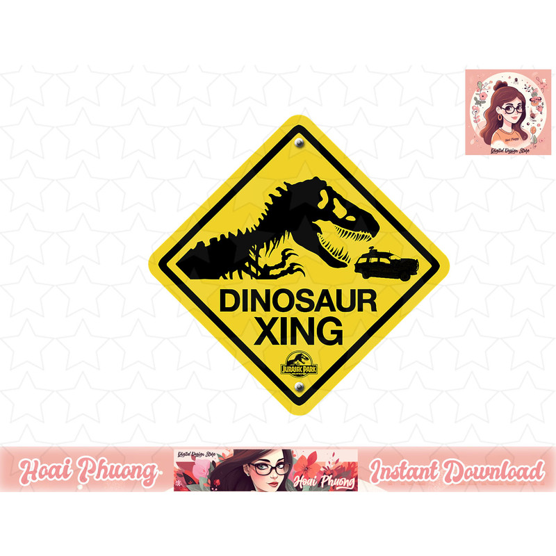 Jurassic Park Dinosaur Crossing Street Sign Graphic png, instant download.jpg