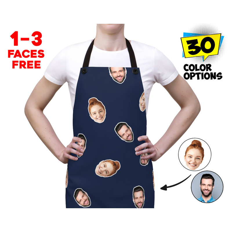 Personalized Faces Apron, Custom Photo Apron for Women and Men, Funny Crazy Face Kitchen Apron Personalized Kitchen Custom Picture Chef Gift - 1.jpg