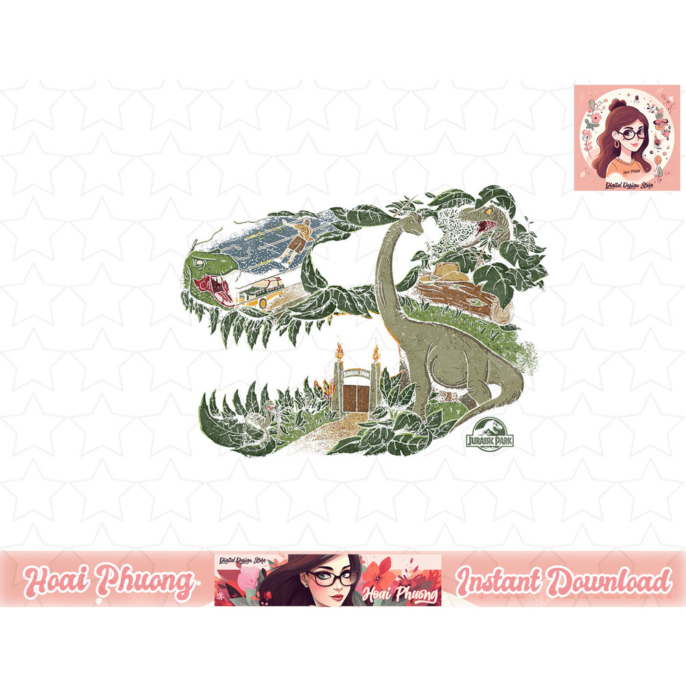 Jurassic Park Dinosaur T-Rex Skull Mashup png, instant download.jpg