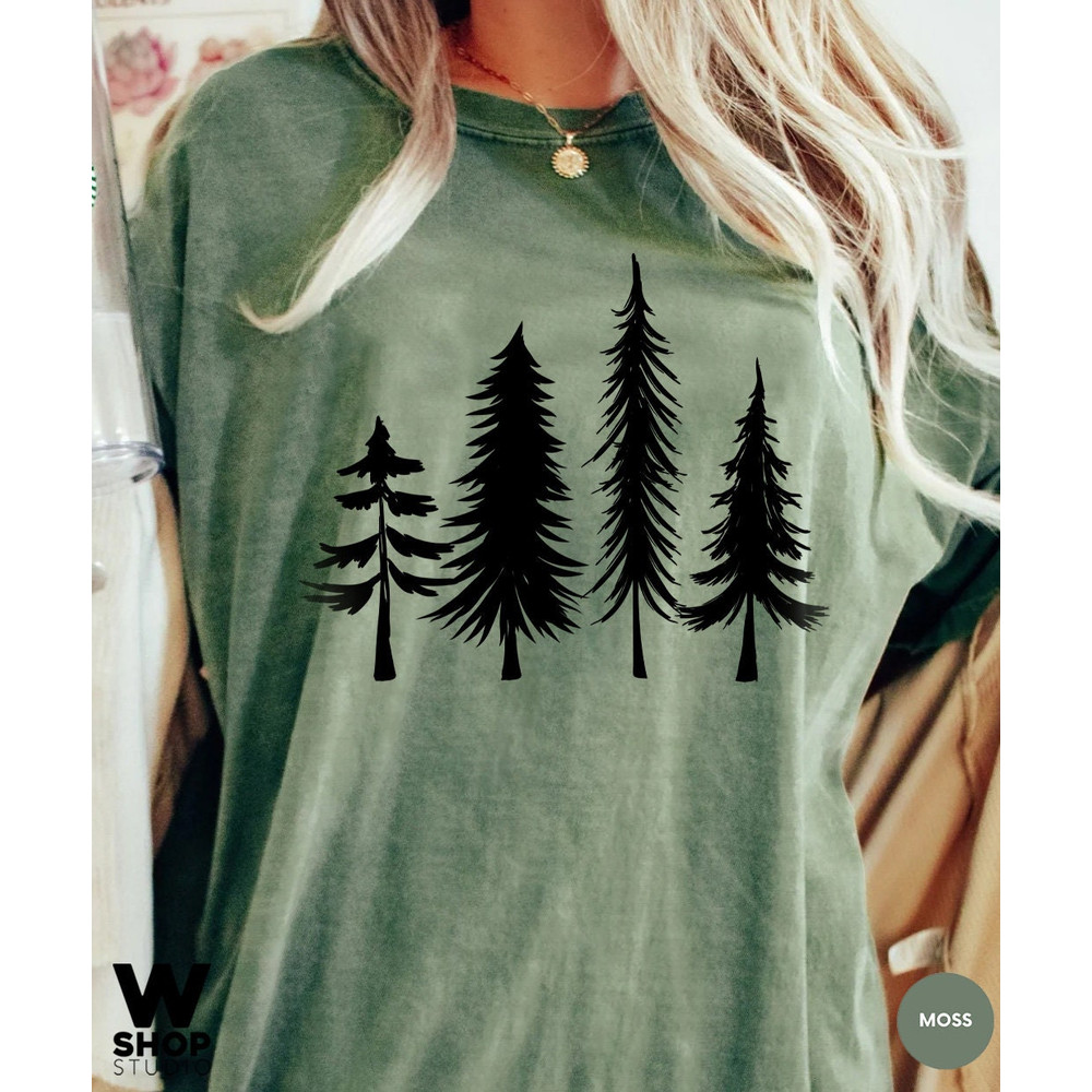 Pine Tree Shirt, Pine Tree T Shirt, Camping Shirt, Hiking Shirt, Oversized Adventure, Nature Lover Gift, Outdoors, Comfort Colors - 2.jpg
