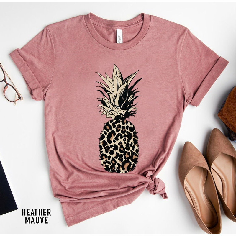 Pineapple Shirt, Leopard Shirts for Women, Foodie Shirt, Leopard Summer Shirt, Cute Pineapple T Shirt, Pineapple Lover, Gift for Her - 1.jpg