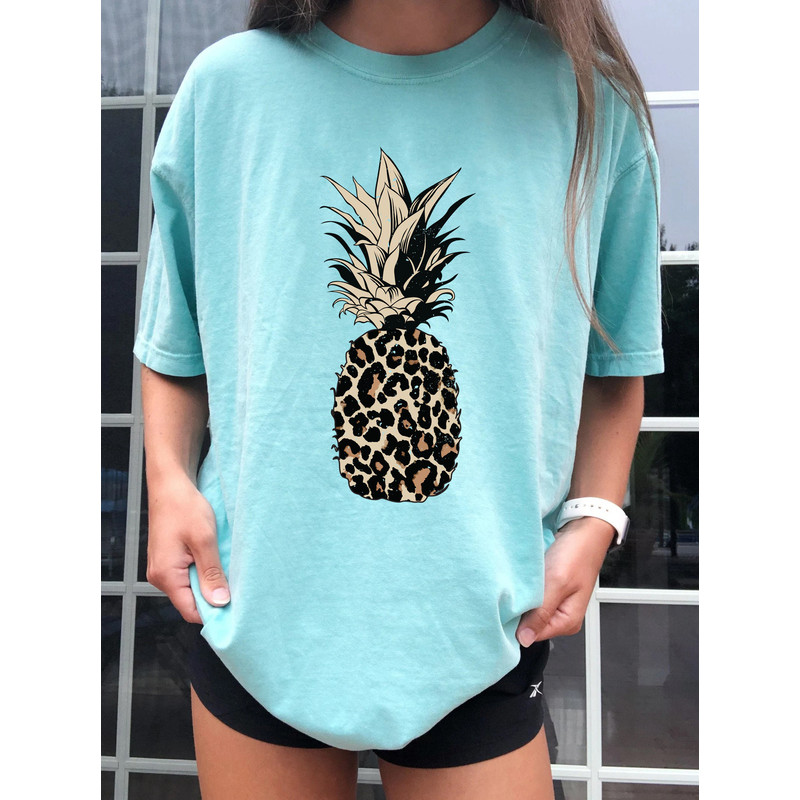 Pineapple Shirt, Leopard Shirts for Women, Foodie Shirt, Comfort Colors Summer Tee, Cute Pineapple T Shirt, Pineapple Lover, Gift for Her - 4.jpg