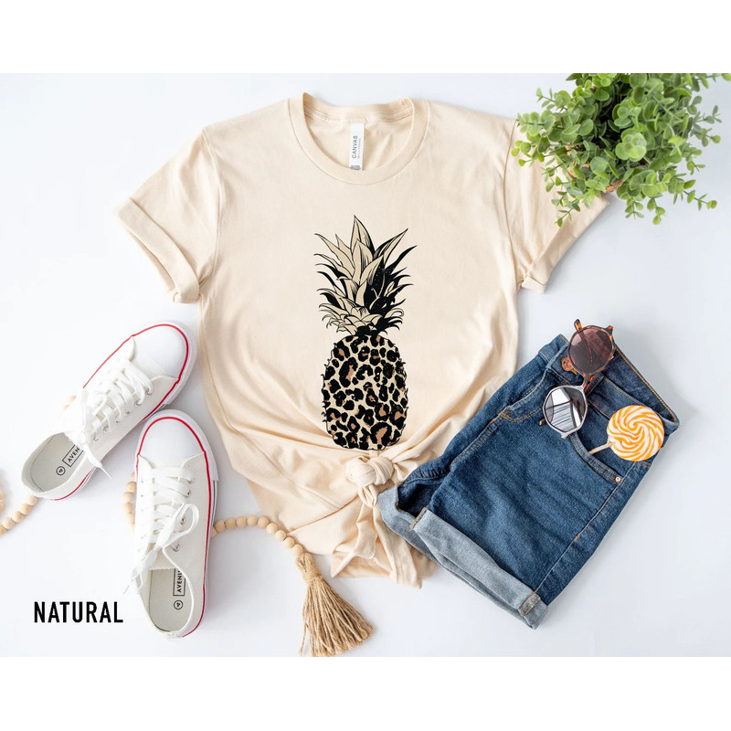 Pineapple Shirt, Leopard Shirts for Women, Foodie Shirt, Leopard Summer Shirt, Cute Pineapple T Shirt, Pineapple Lover, Gift for Her - 3.jpg