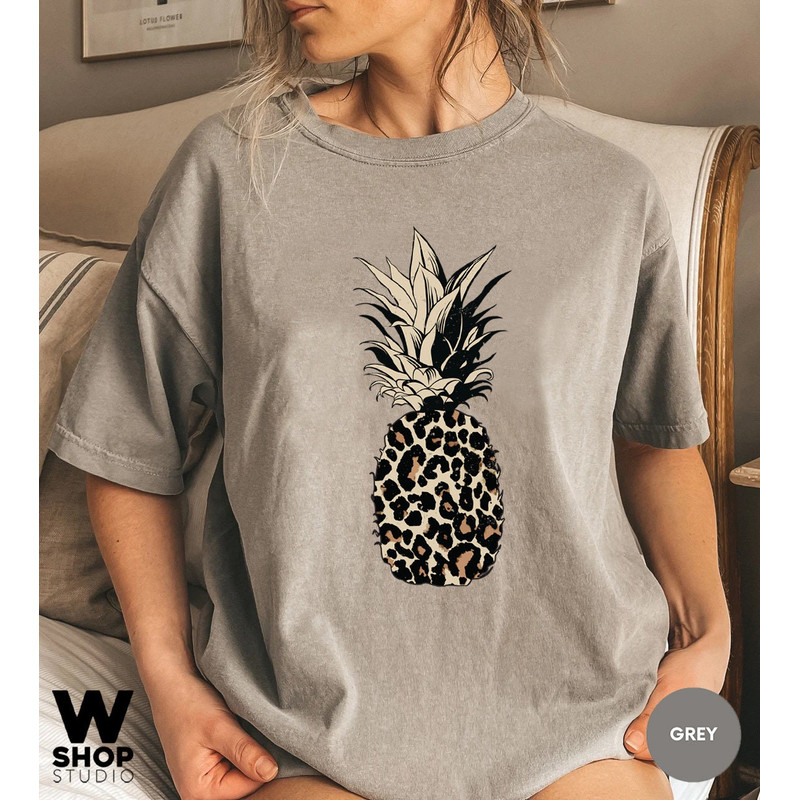 Pineapple Shirt, Leopard Shirts for Women, Foodie Shirt, Comfort Colors Summer Tee, Cute Pineapple T Shirt, Pineapple Lover, Gift for Her - 5.jpg