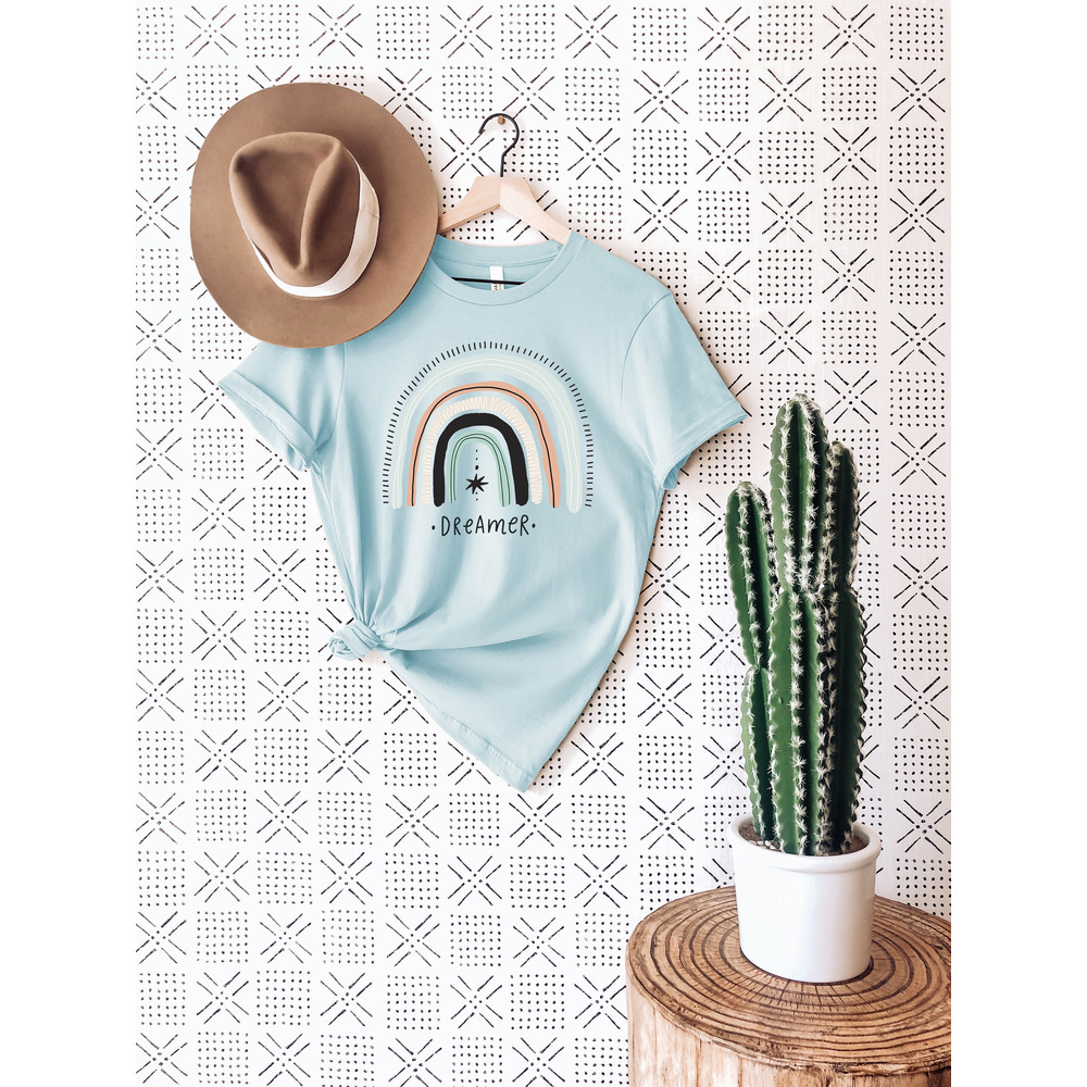 Rainbow Shirt, Women's Graphic Tees, Dreamer T Shirt, Rainbow T-Shirt Rainbow Tee Inspirational Shirt Dreamer Life Boho Tshirt - 2.jpg