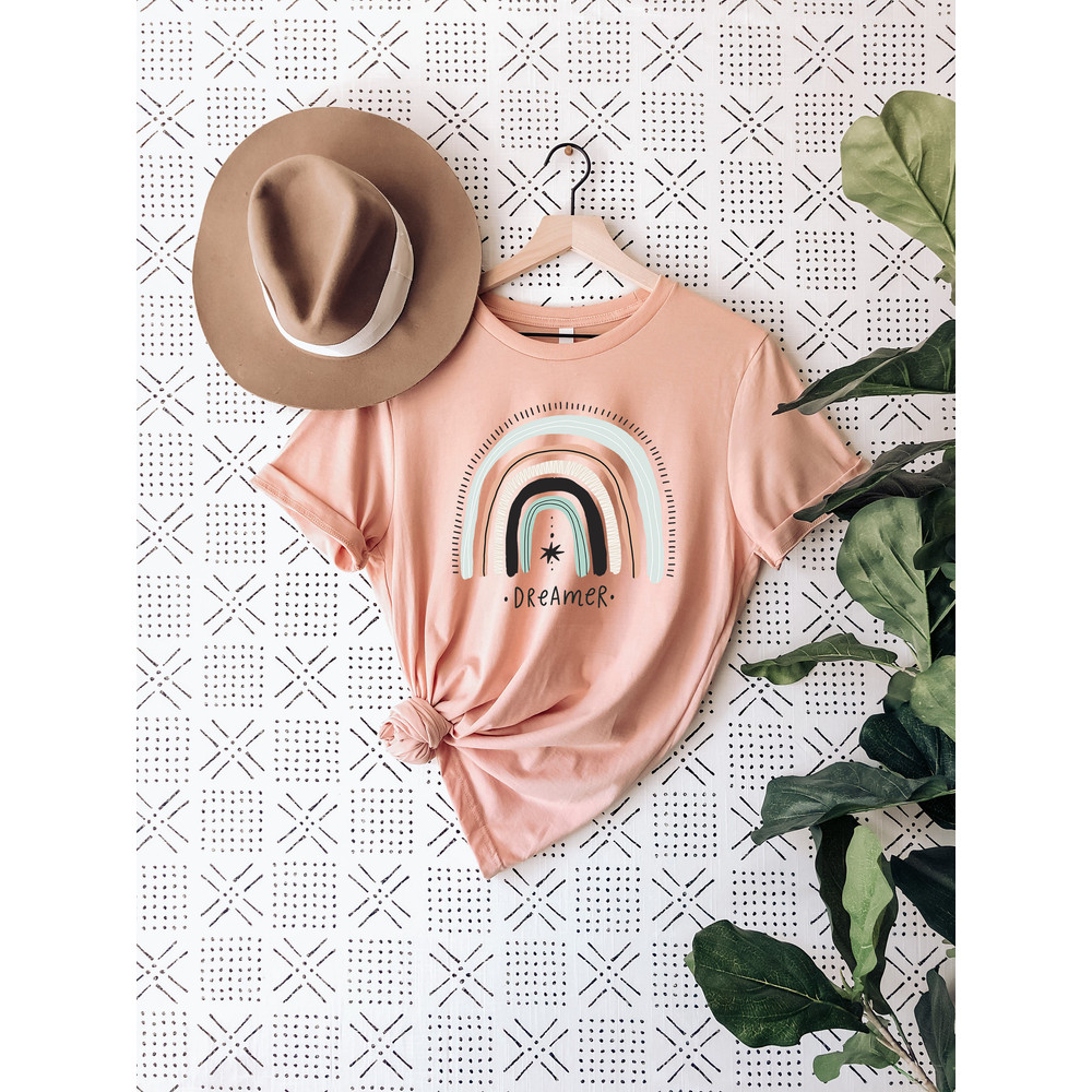 Rainbow Shirt, Women's Graphic Tees, Dreamer T Shirt, Rainbow T-Shirt Rainbow Tee Inspirational Shirt Dreamer Life Boho Tshirt - 3.jpg