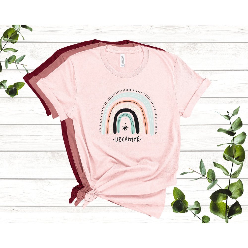 Rainbow Shirt, Women's Graphic Tees, Dreamer T Shirt, Rainbow T-Shirt Rainbow Tee Inspirational Shirt Dreamer Life Boho Tshirt - 4.jpg