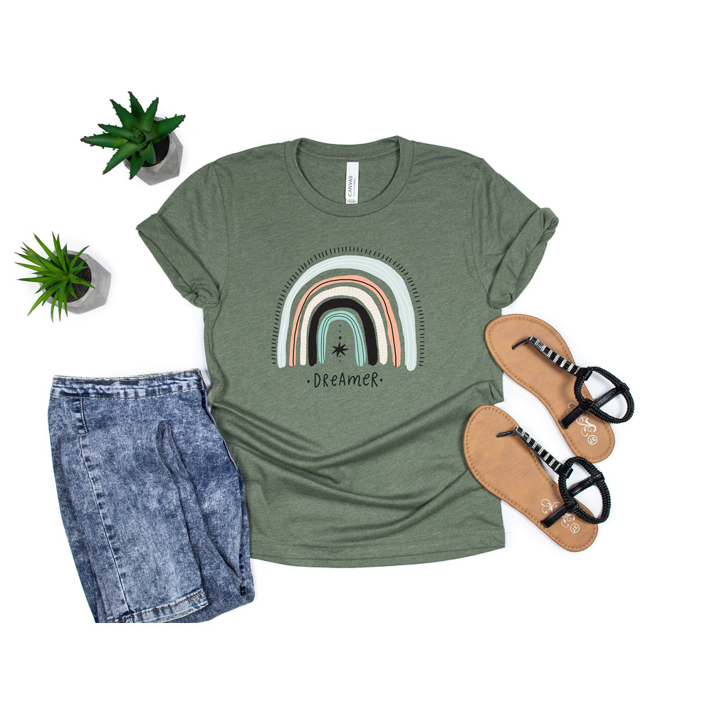 Rainbow Shirt, Women's Graphic Tees, Dreamer T Shirt, Rainbow T-Shirt Rainbow Tee Inspirational Shirt Dreamer Life Boho Tshirt - 7.jpg