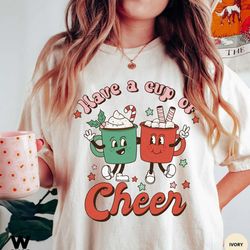 retro christmas cheer shirt, christmas party shirt, cute women's holiday shirt, women's christmas top, xmas shirt, funny