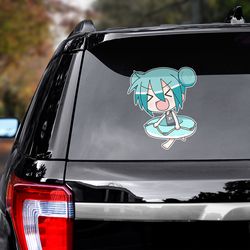 hatsune miku sticker, anime car decal, anime decal, anime sticker, hatsune miku decal, hatsune miku decal for car