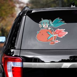 hatsune miku sticker, hatsune miku decal for car, anime car decal, anime sticker, hatsune miku decal, anime decal