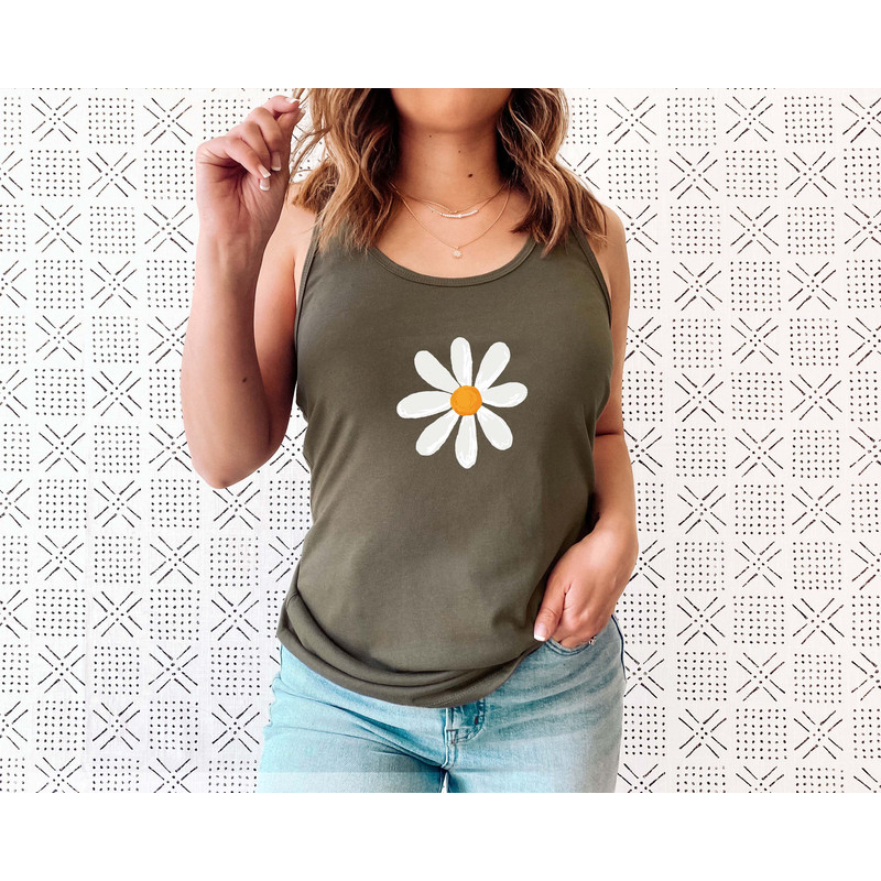 Retro Floral Daisy Tank Top, Wild Flowers Tank, Floral Hippie Tank Top, Flower Shirt, Gift for Women, Ladies Tank, Best Friend Gift - 7.jpg