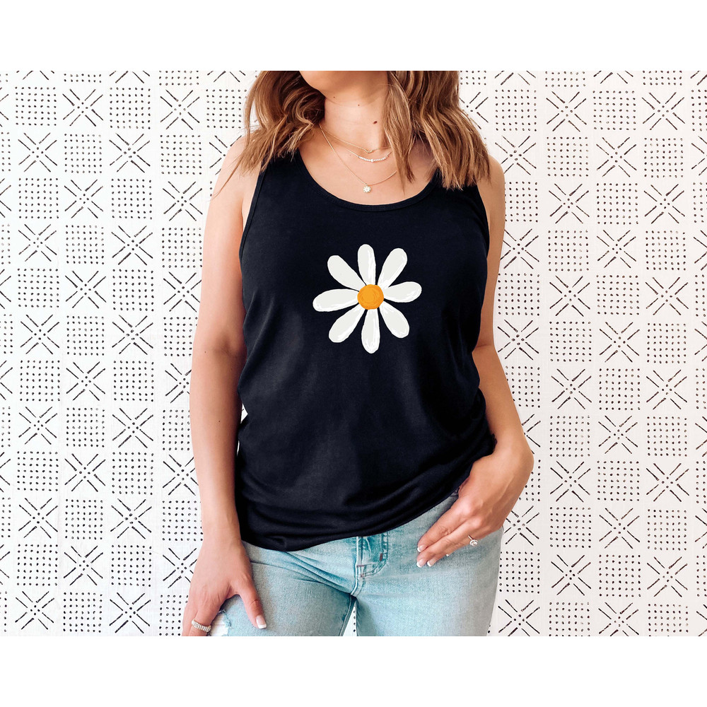 Retro Floral Daisy Tank Top, Wild Flowers Tank, Floral Hippie Tank Top, Flower Shirt, Gift for Women, Ladies Tank, Best Friend Gift - 8.jpg