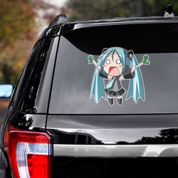 hatsune miku sticker, hatsune miku decal for car, anime car decal, anime decal, hatsune miku decal, anime sticker