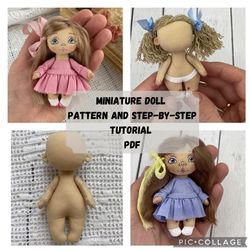Doll making tutorial, pdf, cloth doll (9cm/3.54inch)