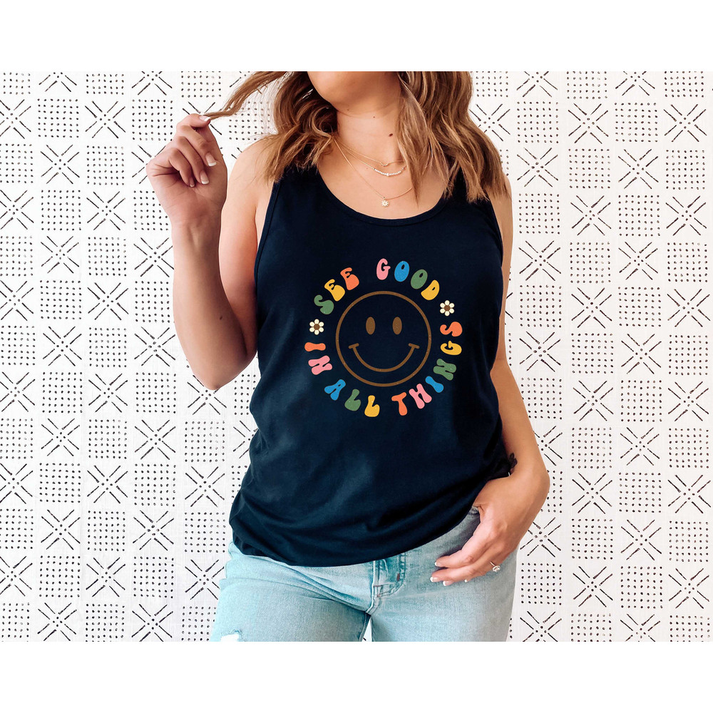 See Good In All Things Tank Top Tee, Retro Tank Shirt, Groovy Aesthetic Tank, Inspirational Tank, Positivity Tank Top, Retro Trendy Clothing - 6.jpg