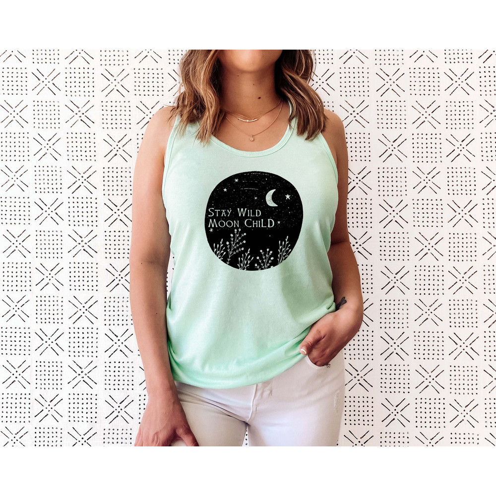 Stay Wild Moon Child Tank, Moon Tank, Moon Bohemian Tee, Gift For Moon Lover, Sun And Moon Top, Moon Tank, Women Top - 1.jpg