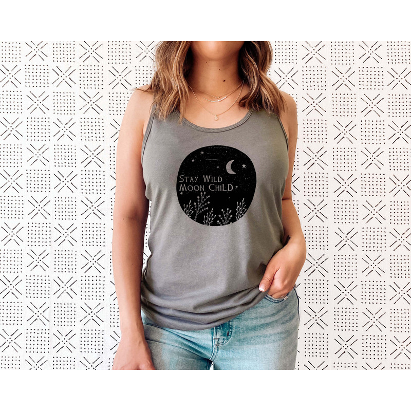 Stay Wild Moon Child Tank, Moon Tank, Moon Bohemian Tee, Gift For Moon Lover, Sun And Moon Top, Moon Tank, Women Top - 3.jpg