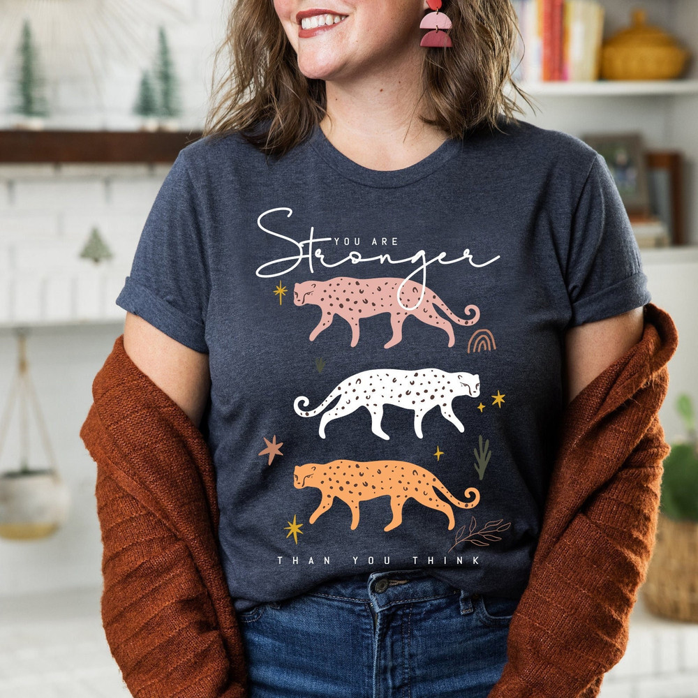 Stronger Leopard T shirt, Big Cat T-shirt, Jungle Graphic Tee, Womens T-shirt, Printed Shirt, Womens Clothing, Leopard Print - 2.jpg