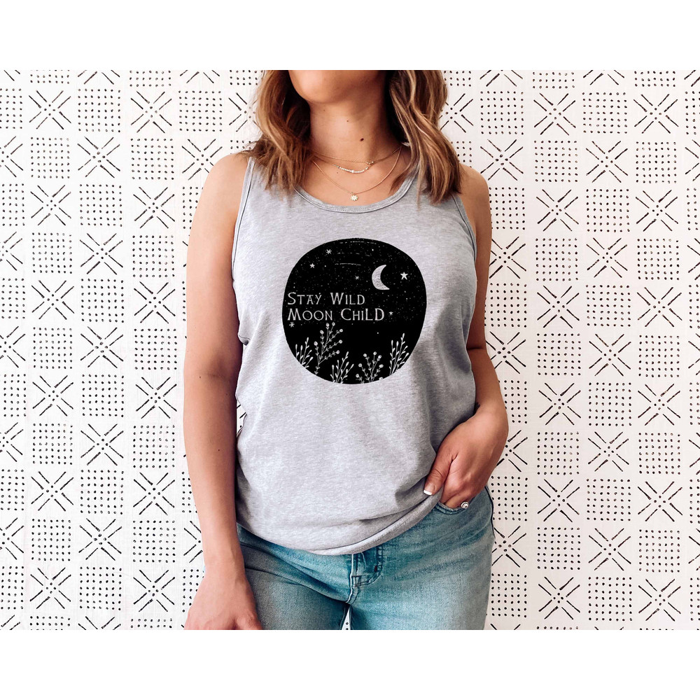 Stay Wild Moon Child Tank, Moon Tank, Moon Bohemian Tee, Gift For Moon Lover, Sun And Moon Top, Moon Tank, Women Top - 5.jpg
