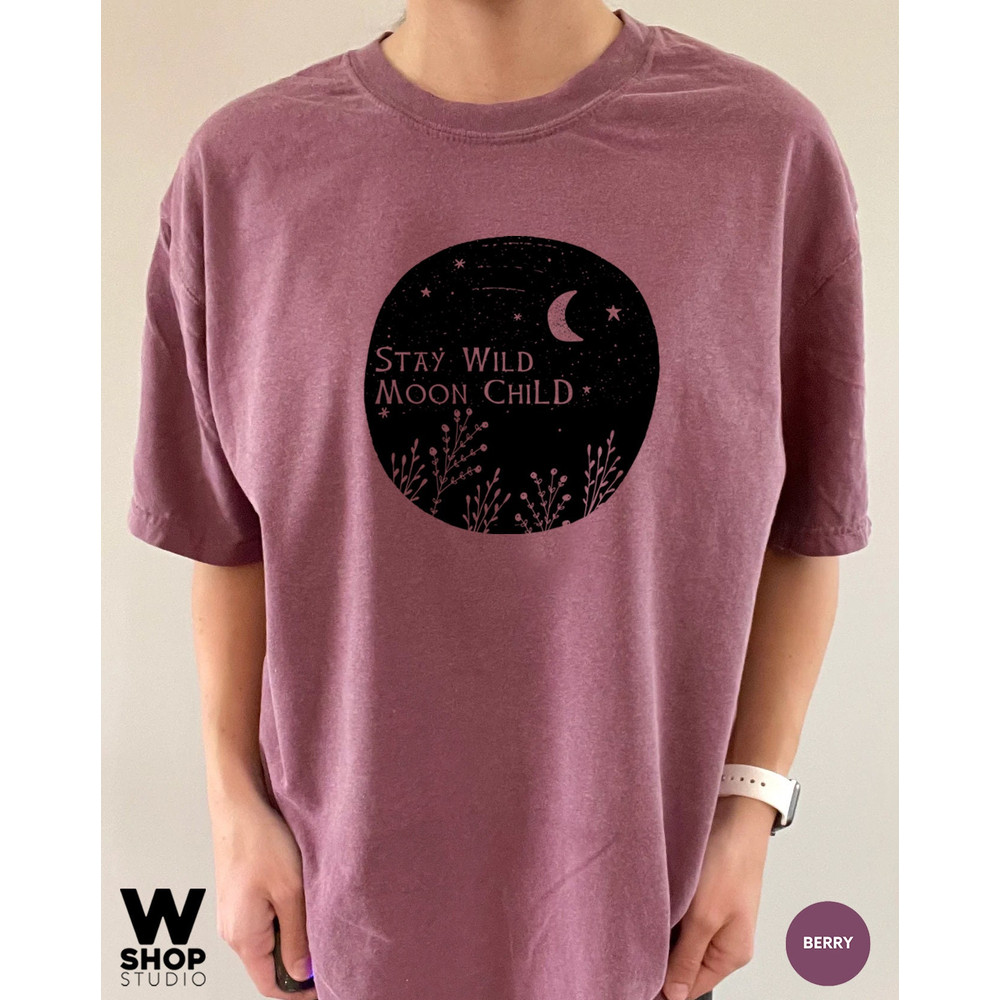 Stay Wild Moon Child Shirt, Moon Shirt, Bohemian Shirt, Gift For Moon Lover, Sun And Moon T-shirt, Women Oversized Tee - 6.jpg