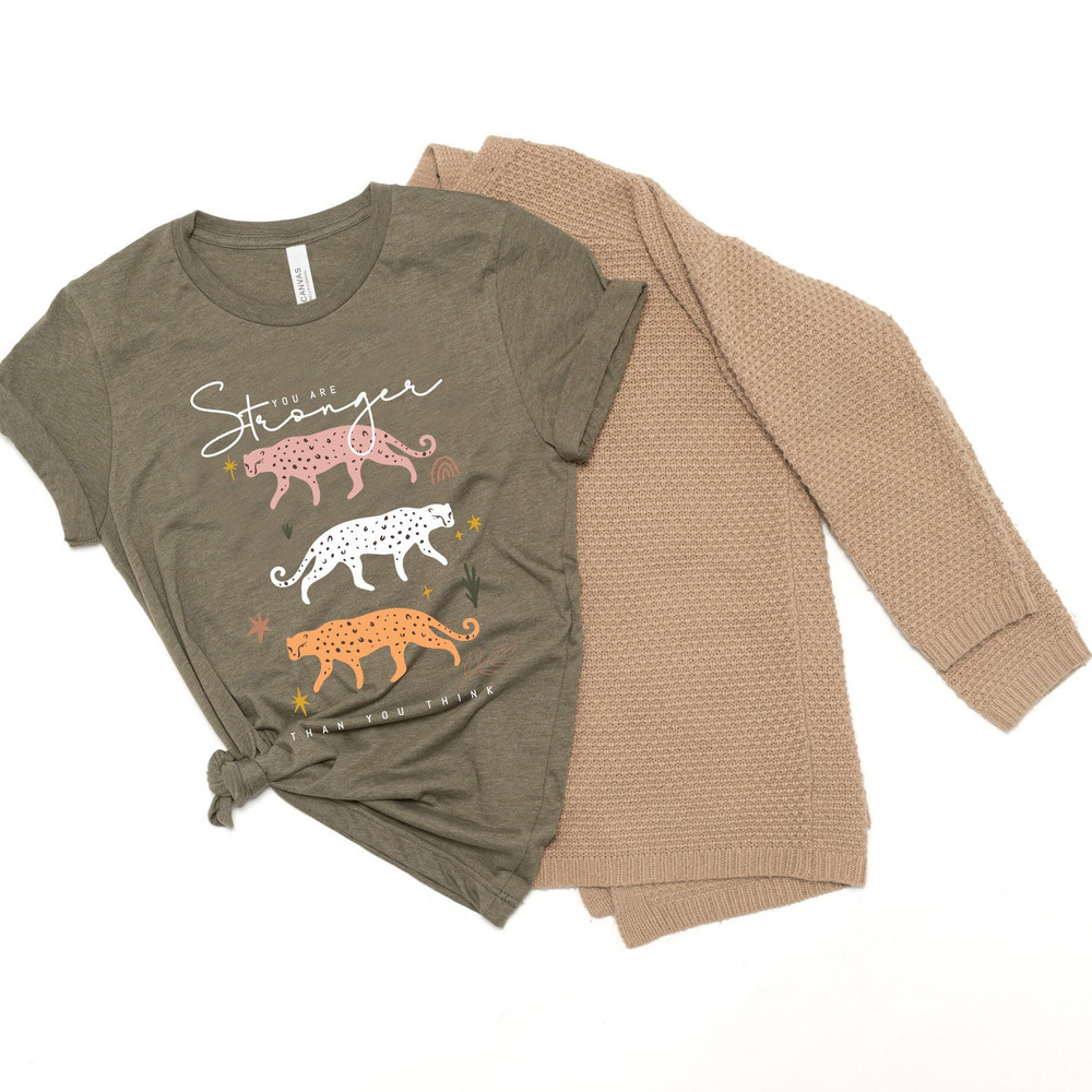 Stronger Leopard T shirt, Big Cat T-shirt, Jungle Graphic Tee, Womens T-shirt, Printed Shirt, Womens Clothing, Leopard Print - 4.jpg