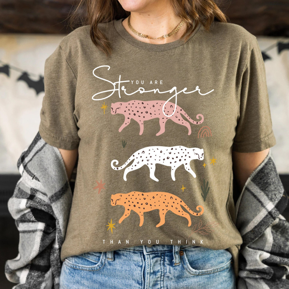 Stronger Leopard T shirt, Big Cat T-shirt, Jungle Graphic Tee, Womens T-shirt, Printed Shirt, Womens Clothing, Leopard Print - 5.jpg