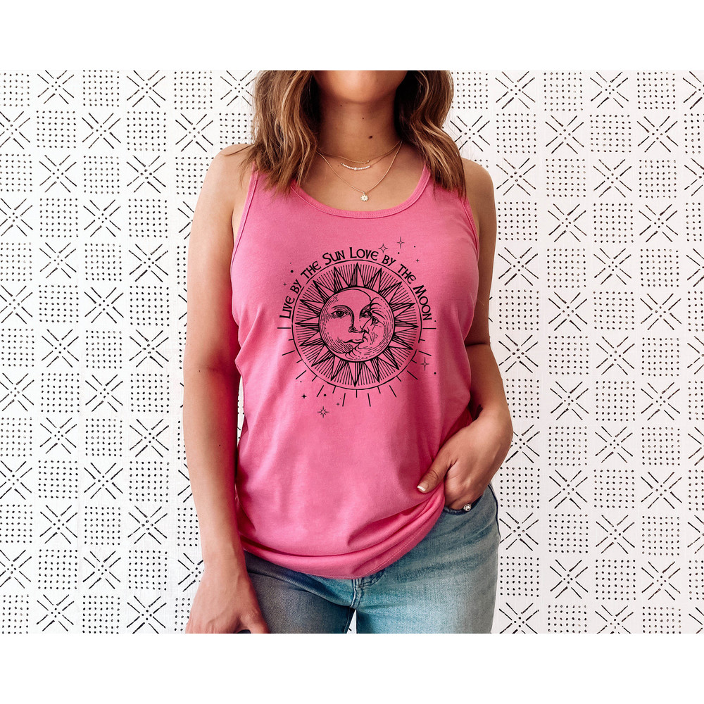 Sun Moon Stars Tank, Celestial Tank, Graphic Top, One with the Sun, Boho Tank, Vintage Tank, Mystical Tee, Moon T shirt, Bohemian - 3.jpg