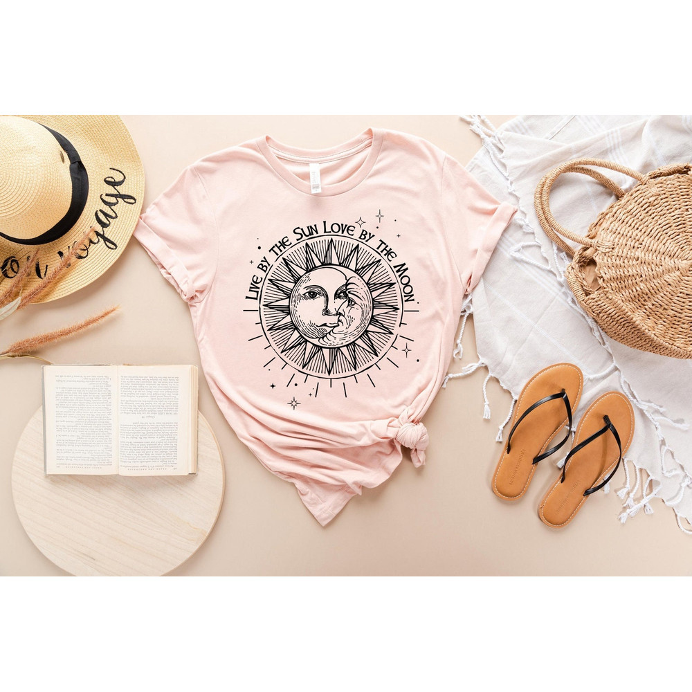 Sun Moon Stars Tee, Celestial Tee, Graphic Tee, Sun Shirt, One with the Sun, Boho Shirt, Vintage Tee, Mystical Tee, Moon Shirt, Bohemian - 1.jpg