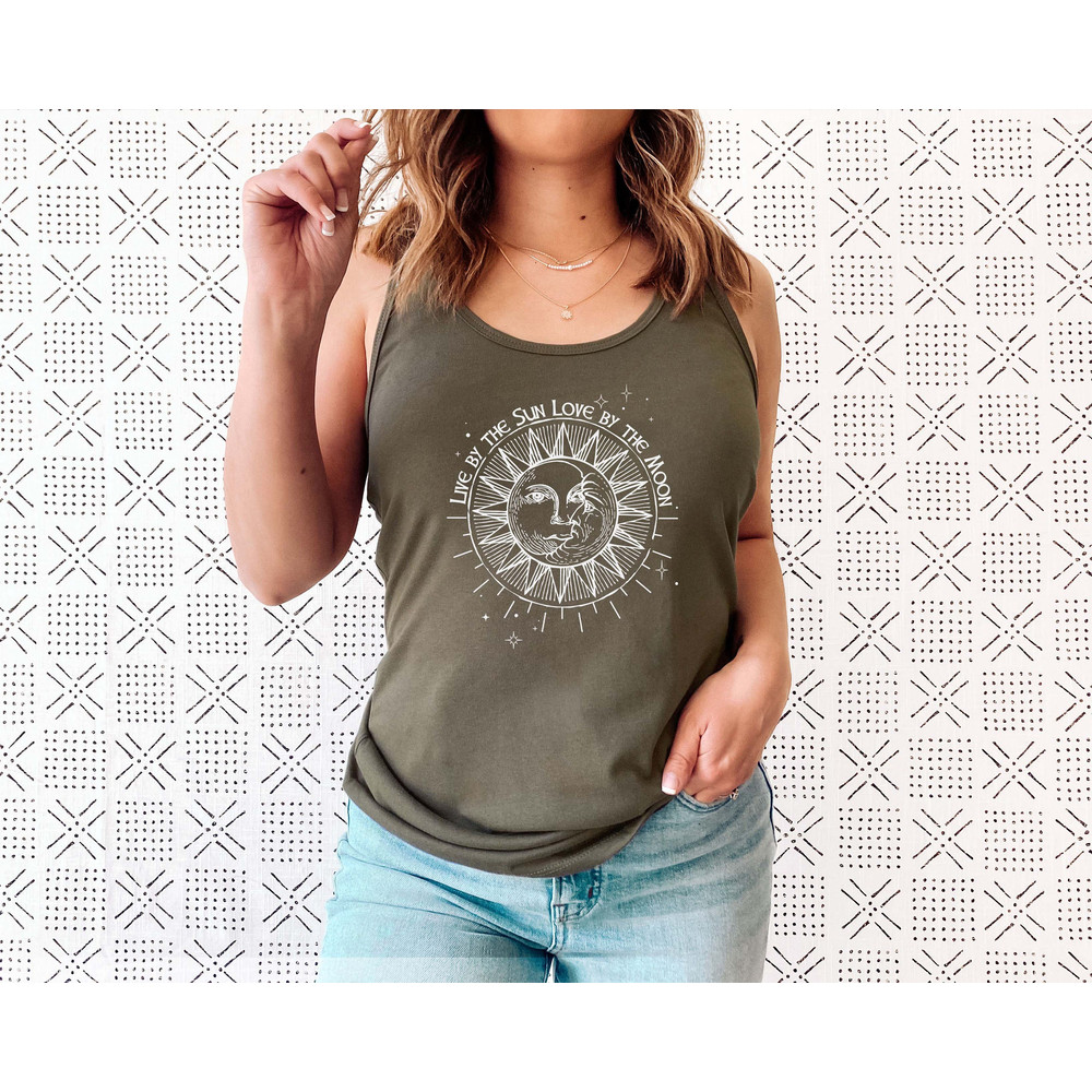 Sun Moon Stars Tank, Celestial Tank, Graphic Top, One with the Sun, Boho Tank, Vintage Tank, Mystical Tee, Moon T shirt, Bohemian - 5.jpg