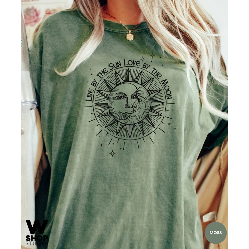Sun Moon Stars Tee, Celestial Tee, Graphic Tee, Sun Shirt, One with the Sun, Boho Shirt, Vintage Tee, Mystical Tee, Oversized Bohemian - 3.jpg
