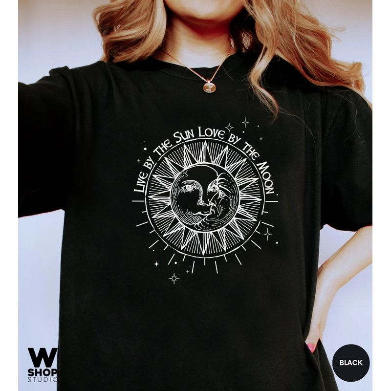 Sun Moon Stars Tee, Celestial Tee, Graphic Tee, Sun Shirt, One with the Sun, Boho Shirt, Vintage Tee, Mystical Tee, Oversized Bohemian - 4.jpg