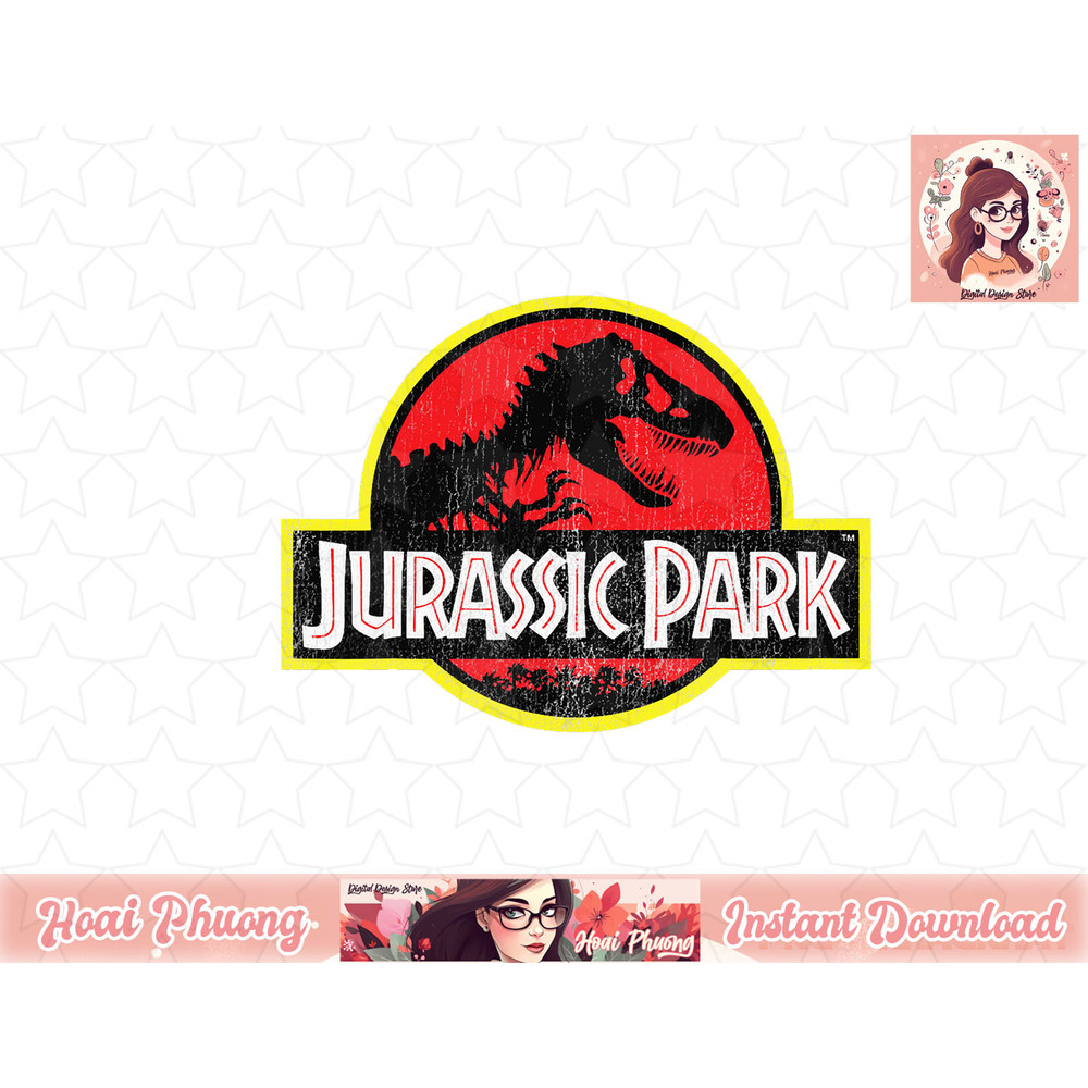 Jurassic Park Distressed Vintage Logo png, instant download.jpg