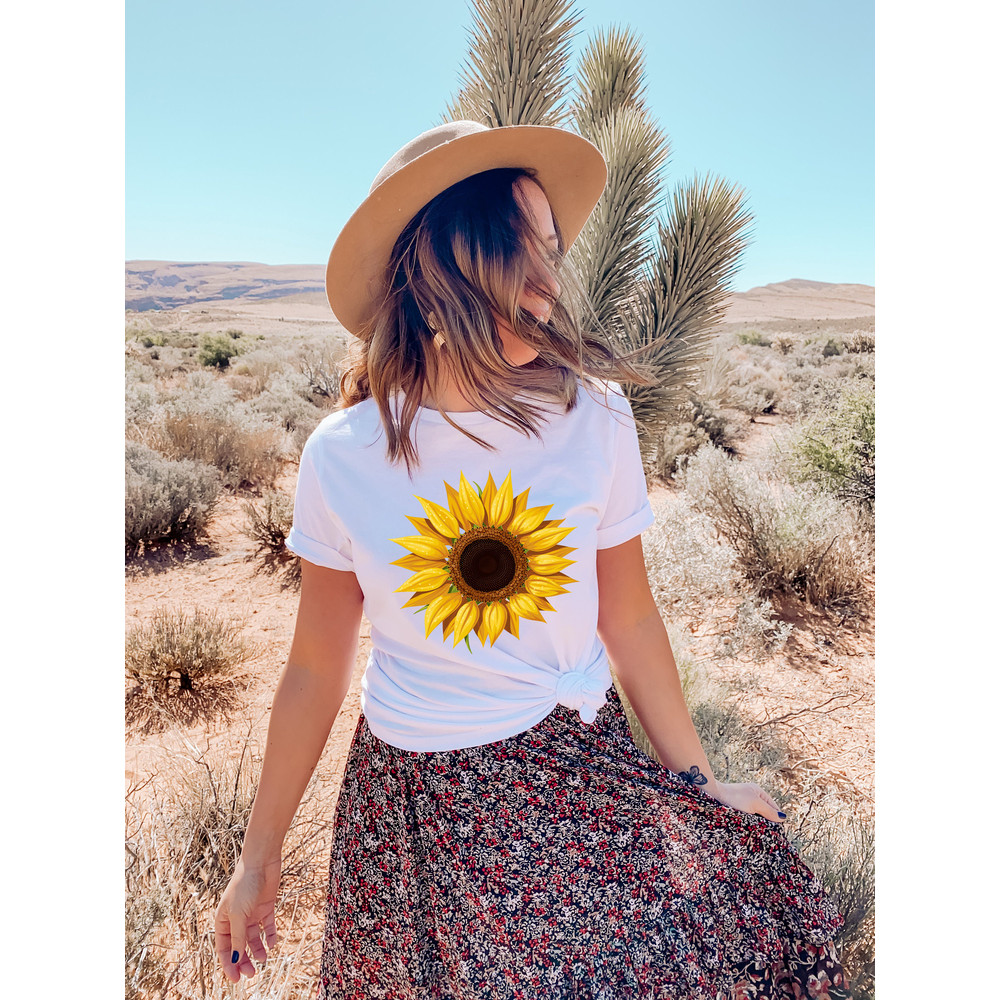 Sunflower Graphic Tee, Bella Canvas, Sunflower Women's Tee, Sunflower T Shirt, Vacation, Gift, Trending, Plus Size - 6.jpg