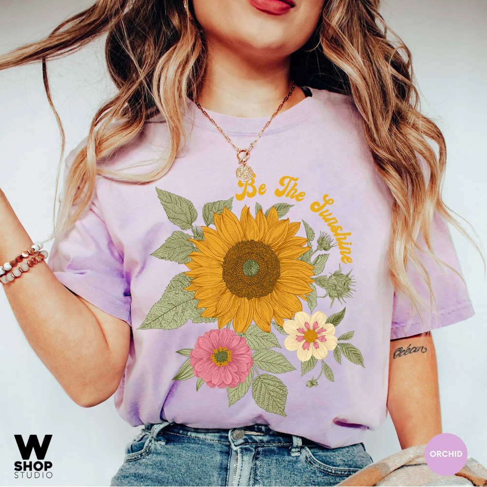 Sunflower Shirt, Comfort Colors Shirt, Floral Tee, Flower Shirt, Garden Womens Fall Shirt, Sunflower Tshirt, Boho Tee - 4.jpg