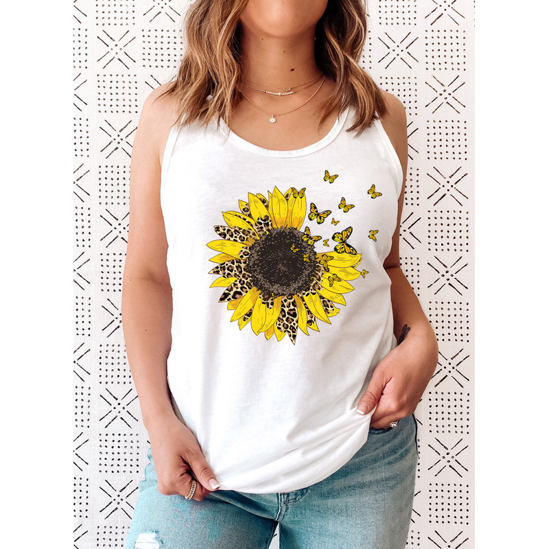 Sunflower Tank Top Sunflower Tank Tops for Women Plus Size Clothing Available Womens Summer Tops Womens Summer Clothing Sun Flower - 4.jpg