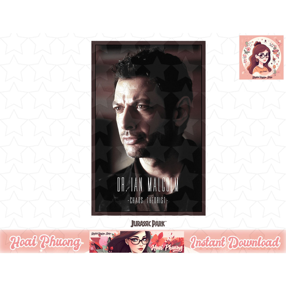 Jurassic Park Dr. Ian Malcolm Chaos Theorist Graphic png, instant download.jpg