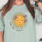 Think Happy Thoughts, Sunflower Tee, Wildflower Tshirt, Oversized Boho Shirt, Floral Tshirt, Gift for Women, Ladies Shirts, Best Friend - 4.jpg