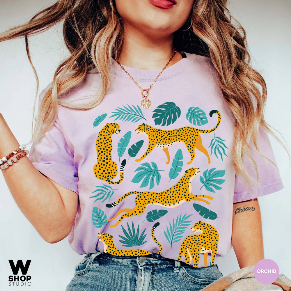 Tiger Graphic Tee, Comfort Colors Shirt, Trendy Boho Shirt, Women Botanical Shirt, Wild Animal T shirt, Safari Jungle Tee - 4.jpg