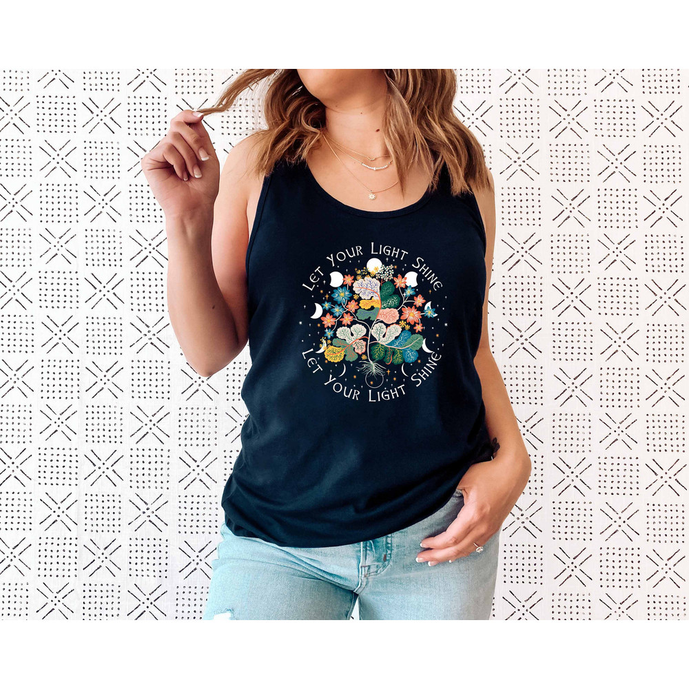 Wild Flowers Tank, Boho Moon Tank Top, Wildflower Tank , Floral Tank Tee, Wildflowers, Womens Tees, Ladies Shirts, Gift for Her - 3.jpg