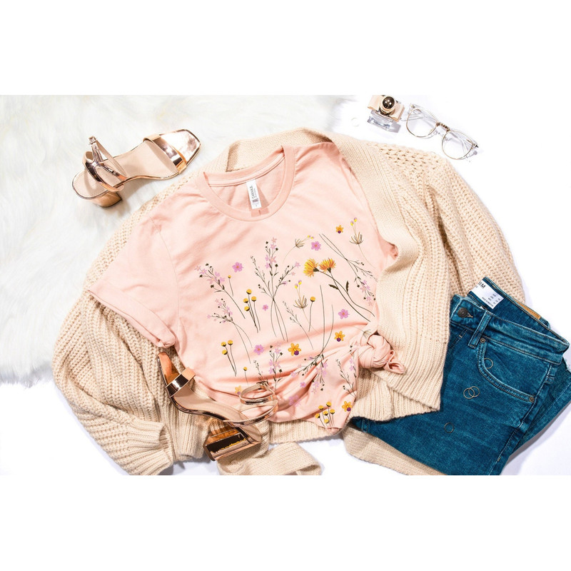 Wildflower Tshirt, Wild Flowers Shirt, Floral Tshirt, Flower Shirt, Gift for Women, Ladies Shirts, Best Friend Gift - 4.jpg