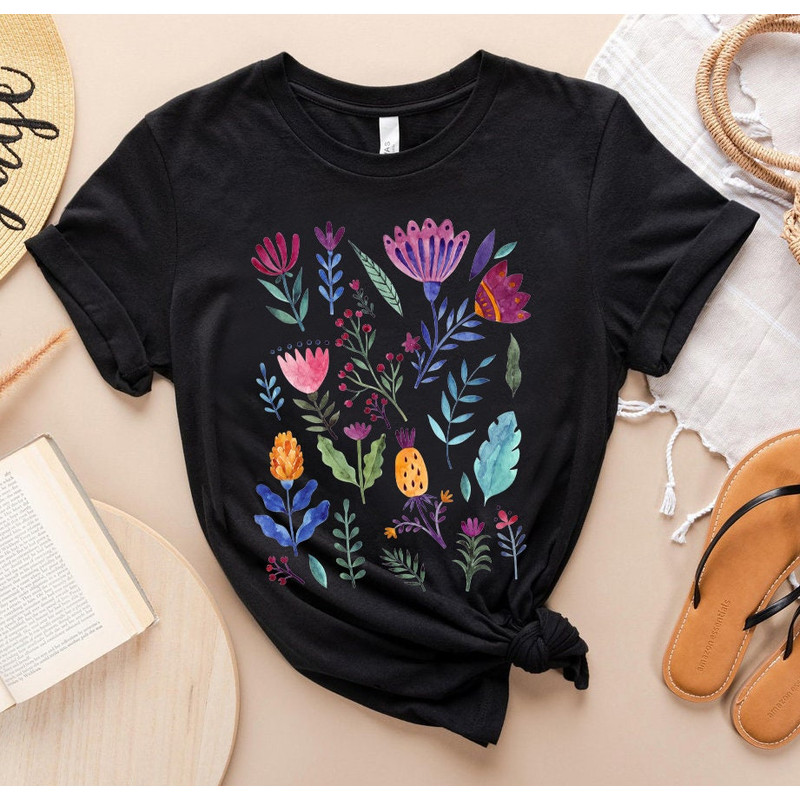 Wildflower Tshirt, Wild Flowers Shirt, Floral Tshirt, Flower Shirt, Gift for Women, Ladies Shirts, Best Friend Gift - 4.jpg