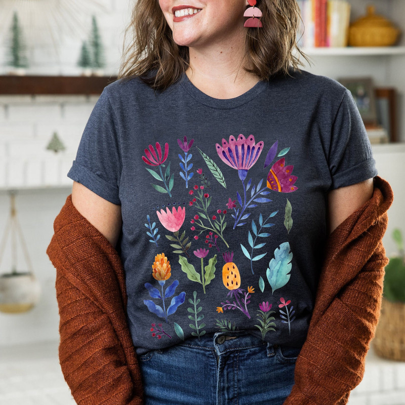 Wildflower Tshirt, Wild Flowers Shirt, Floral Tshirt, Flower Shirt, Gift for Women, Ladies Shirts, Best Friend Gift - 5.jpg