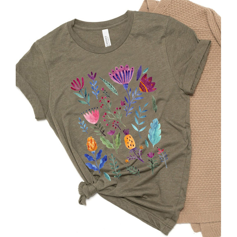 Wildflower Tshirt, Wild Flowers Shirt, Floral Tshirt, Flower Shirt, Gift for Women, Ladies Shirts, Best Friend Gift - 8.jpg