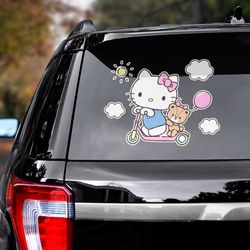 hello kitty sticker, anime car decal, anime decal, anime sticker, hello kitty decal, hello kitty decal for car