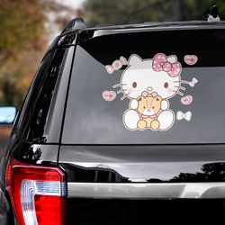 hello kitty sticker, hello kitty decal for car, anime decal, anime sticker, hello kitty decal, anime car decal