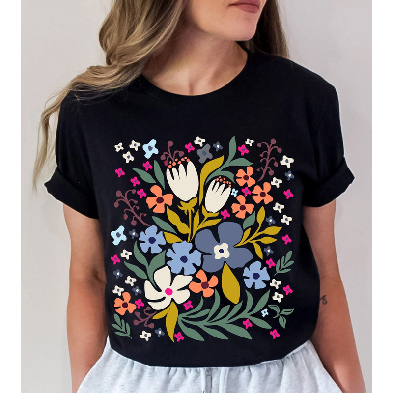 Wildflower Tshirt, Wild Flowers Shirt, Floral Tshirt, Flower Shirt, Gift for Women, Ladies Shirts, Best Friend Gift - 4.jpg